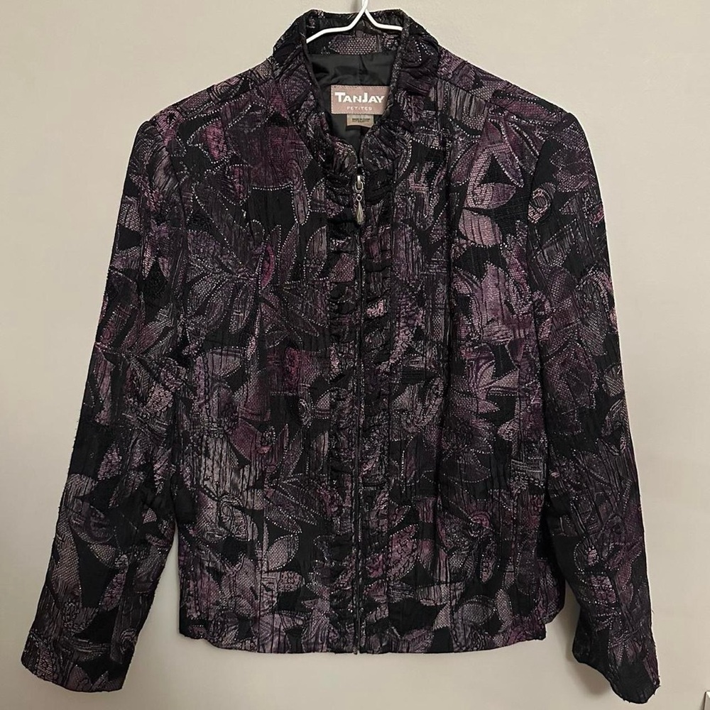 TanJay Purple Vintage style textured Jacket 
Size 10 petites